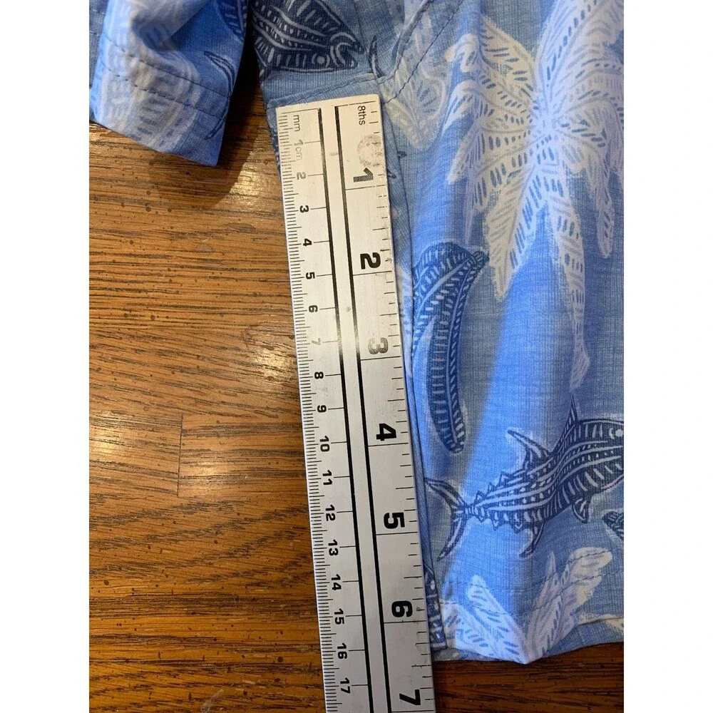 Vineyard Vines Mens Swim Trunks XL Beach Tropical Fish Seashells Palm Trees Blue